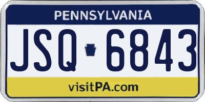PA license plate JSQ6843