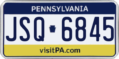 PA license plate JSQ6845