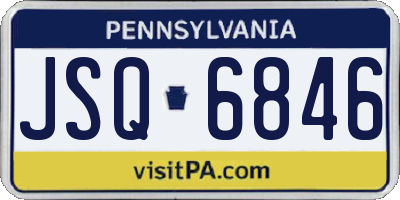 PA license plate JSQ6846