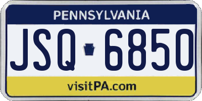 PA license plate JSQ6850