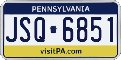 PA license plate JSQ6851