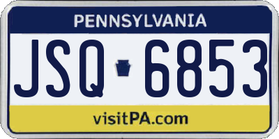 PA license plate JSQ6853