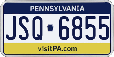 PA license plate JSQ6855