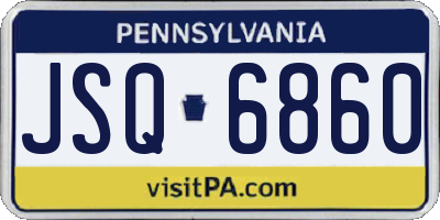 PA license plate JSQ6860