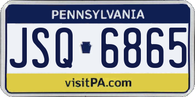 PA license plate JSQ6865
