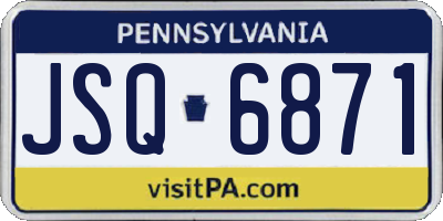 PA license plate JSQ6871