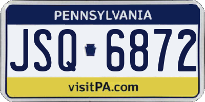 PA license plate JSQ6872