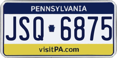 PA license plate JSQ6875