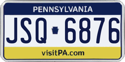 PA license plate JSQ6876