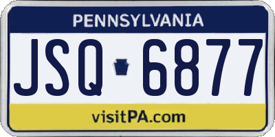 PA license plate JSQ6877