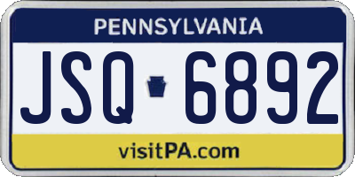 PA license plate JSQ6892