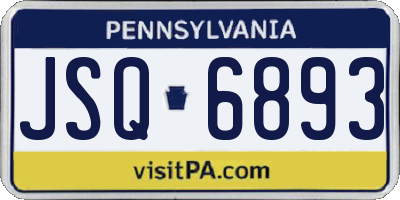 PA license plate JSQ6893
