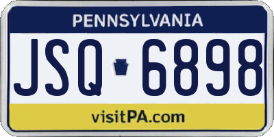 PA license plate JSQ6898