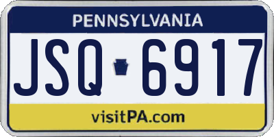 PA license plate JSQ6917