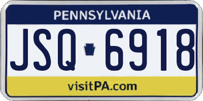 PA license plate JSQ6918