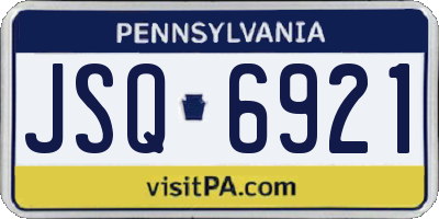 PA license plate JSQ6921