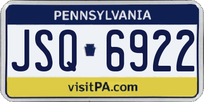PA license plate JSQ6922