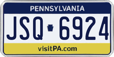 PA license plate JSQ6924