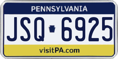 PA license plate JSQ6925