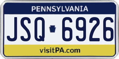 PA license plate JSQ6926