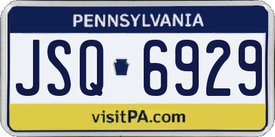 PA license plate JSQ6929