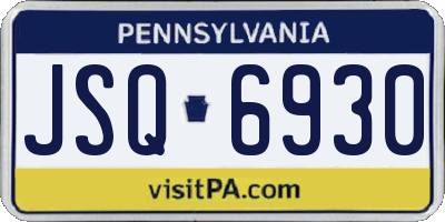 PA license plate JSQ6930