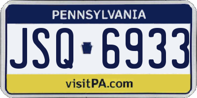 PA license plate JSQ6933