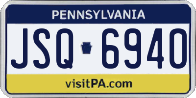 PA license plate JSQ6940