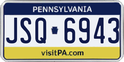 PA license plate JSQ6943