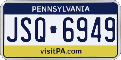 PA license plate JSQ6949