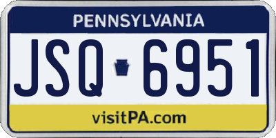 PA license plate JSQ6951