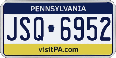 PA license plate JSQ6952