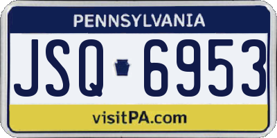 PA license plate JSQ6953
