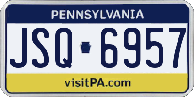 PA license plate JSQ6957