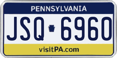 PA license plate JSQ6960