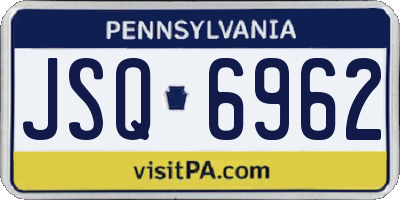 PA license plate JSQ6962