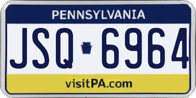 PA license plate JSQ6964
