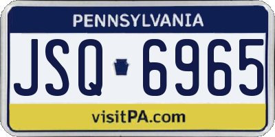 PA license plate JSQ6965