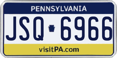 PA license plate JSQ6966