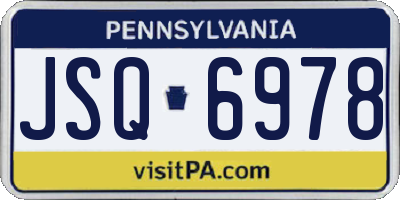 PA license plate JSQ6978