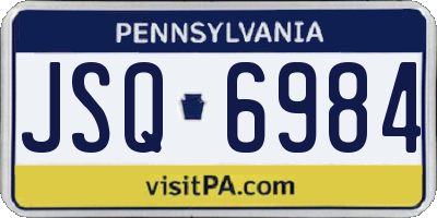 PA license plate JSQ6984