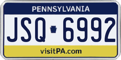 PA license plate JSQ6992