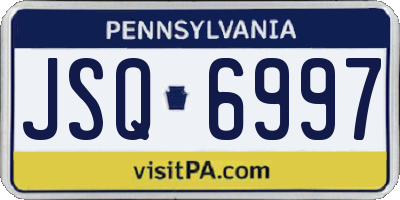 PA license plate JSQ6997