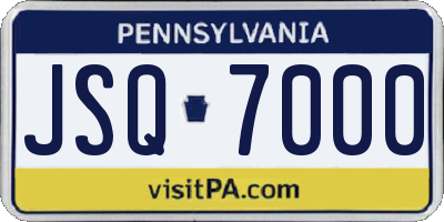 PA license plate JSQ7000