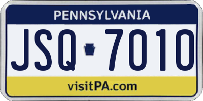PA license plate JSQ7010
