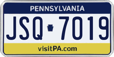 PA license plate JSQ7019