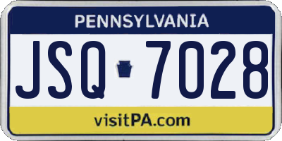 PA license plate JSQ7028