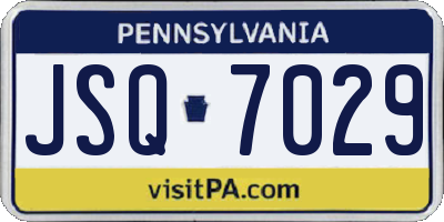 PA license plate JSQ7029