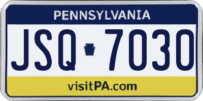 PA license plate JSQ7030