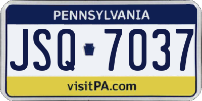 PA license plate JSQ7037